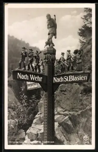 AK Origineller Wegweiser in Todtmoos