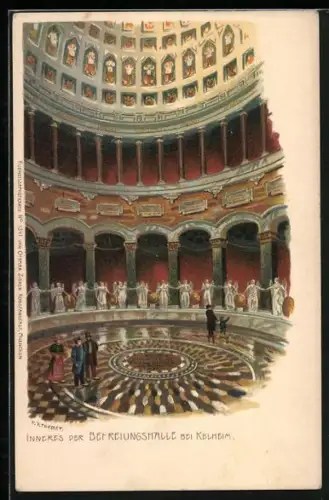 Künstler-AK P. Kraemer: Kelheim, Inneres der Befreiungshalle