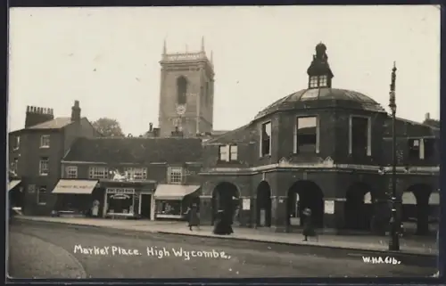 AK High Wycombe, Market Place with Shops from Edward Michael and Eastman & Son