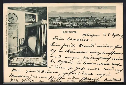 AK Kaufbeuren, Schlafstätte Maria Crescentia Höss, Ortsansicht