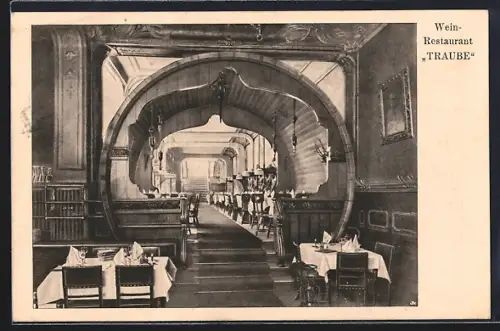 AK Berlin, Weinrestaurant Traube, Leipziger Strasse 117/118, Innenansicht