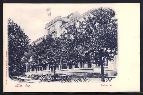 AK Kiel, Gaststätte Bellevue mit Aussentischen