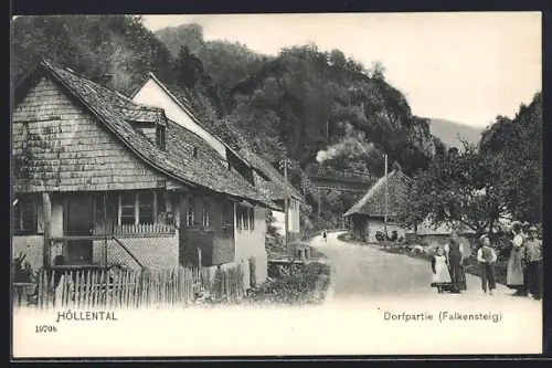 AK Falkensteig, Strassenpartie im Dorf