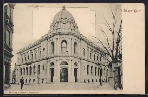 AK Essen-Ruhr, Strassenpartie an der Credit-Anstalt
