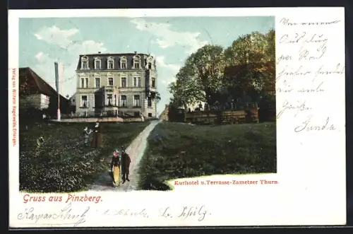 AK Pinzberg, Kurhotel und Terrassse- Zametzer Thurn