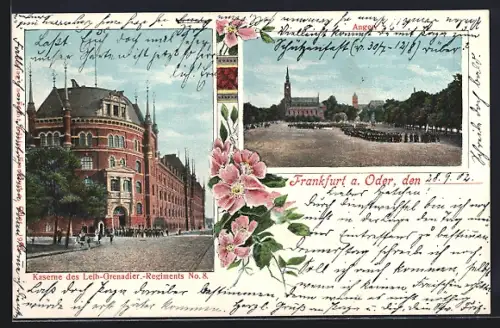 AK Frankfurt /Oder, Anger, Kaserne des Leib-Grenadier.-Regiments Nr. 8
