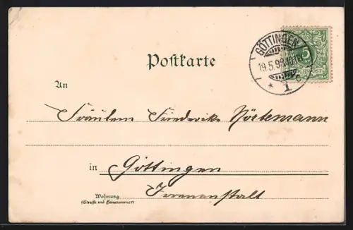 Lithographie Göttingen, Cafe Mariaspring, Bismarck-Turm, Hardenberg