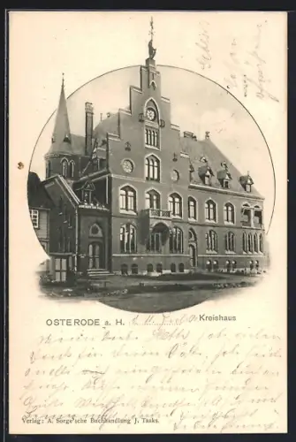 AK Osterode a. H., Strassenpartie am Kreishaus