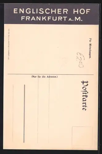 AK Frankfurt a. M., Hotel Englischer Hof