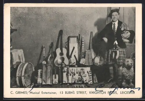 AK Knighton Fields, C. Grimes, Musical Entertainer, Burns Street 13