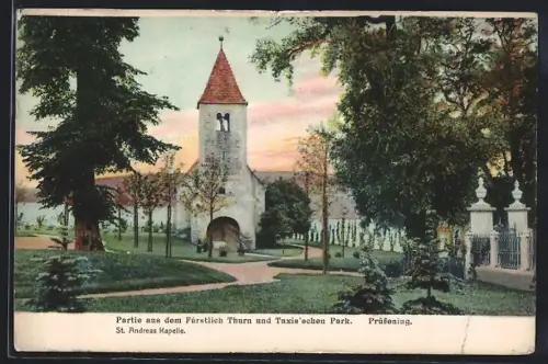 AK Prüfening, Fürstlich Thurn und Taxis`scher Park, St. Andreas Kapelle