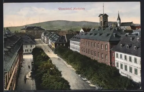 AK Wunsiedel, Marktplatz aus der Vogelschau