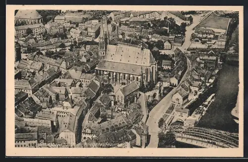 AK Görlitz, Stadtkern vom Flugzeug aus