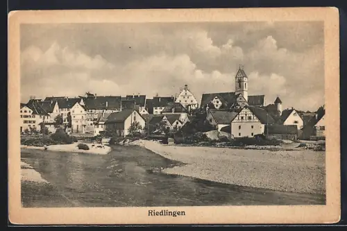 AK Riedlingen / Donau, Ortsansicht vom Fluss aus