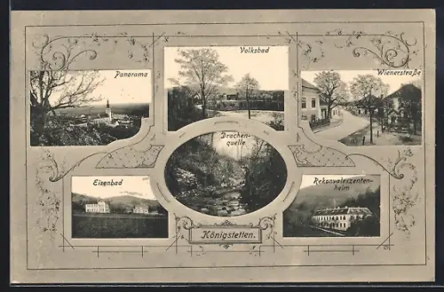 AK Königstetten, Rekonvaleszentenheim, Volksbad, Drachenquelle
