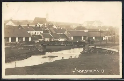 AK Windigsteig /N. Ö., Ortspartie mit Brücke