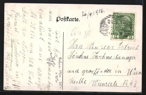 Lithographie Maria Lanzendorf, Ortspanorama, in der Gnadenkapelle, an der Kirche, am Kalvarienberg