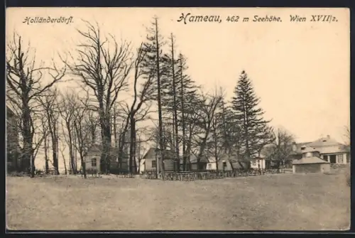 AK Wien-Hameau, Teilansicht vom Holländerdörfl