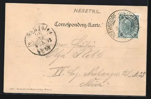 AK Hadersdorf-Weidlingau, Maria Brunn, Ansicht im Passepartout