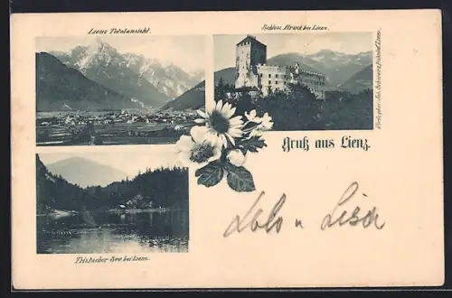 AK Lienz, Tristacher See, Schloss Bruck, Totalansicht