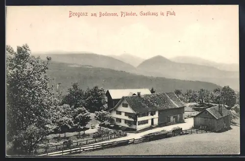 AK Bregenz, Blick auf Gasthaus in Fluh und Pfänder