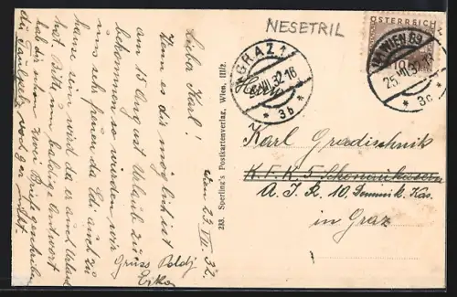 AK Wien XIII, Baumgarten mit Panorama