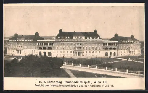 AK Wien, K. k. Erzherzog Rainer-Militärspital, Verwaltung