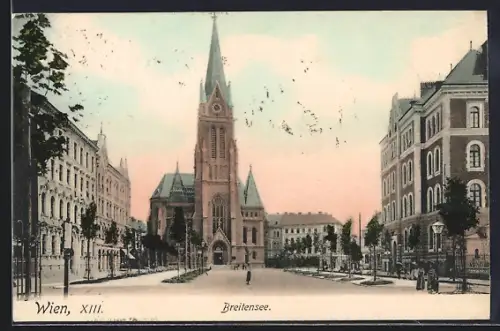 AK Wien, Breitensee, Partie an der Kirche