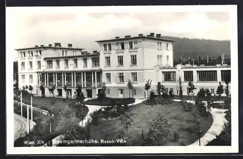 AK Wien, Hotel Rosen-Villa auf der Baumgartnerhöhe