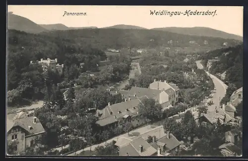 AK Weidlingau-Hadersdorf, Panorama mit Strassenpartie