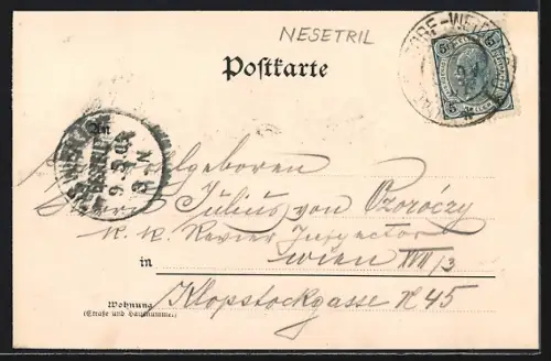 AK Hadersdorf-Weidlingau /N.-Oe., Ortsansicht mit Blick in die Berge