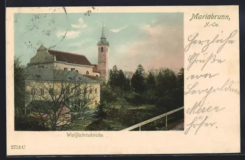 AK Mariabrunn /N.-Oe., Die Wallfahrtskirche