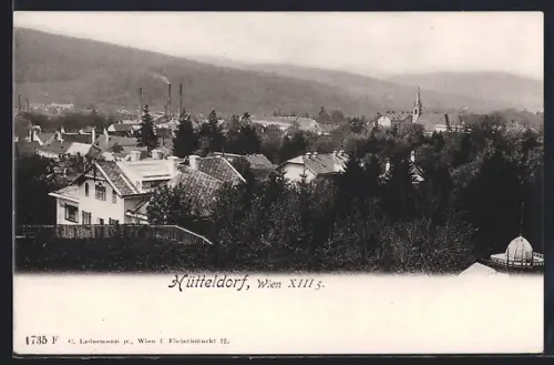 AK Wien, Hütteldorf, Ortsansicht mit Kirche