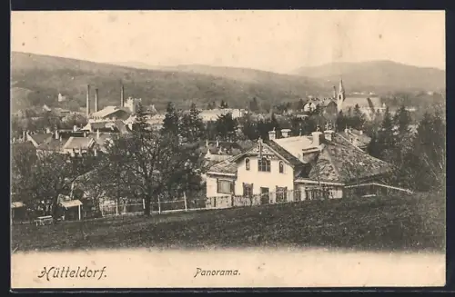AK Wien, Hütteldorf, Ortspartie mit Blick zur Kirche