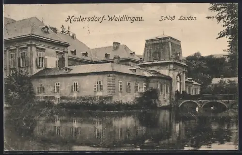 AK Hadersdorf-Weidlingau, Schloss Laudon mit Wassergraben