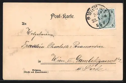 Lithographie Wien, Karlskirche und Technische Hochschule