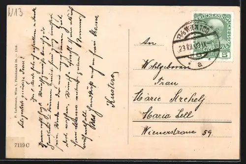 AK Wien, Ober-St. Veit, Fürsterzbischöfliche Sommerresidenz und Pfarrkirche z. h. Veit
