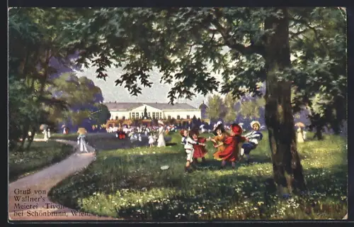 AK Wien, Wallner's Meierei Tivoli bei Schönbrunn