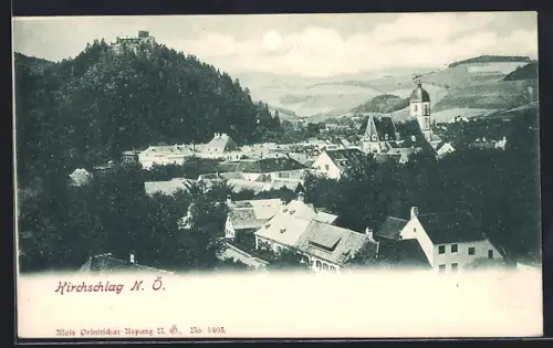 AK Kirchschlag, Totalansicht der Ortschaft mit Umland