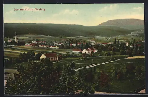AK Piesting, Ortsansicht mit Umgebung