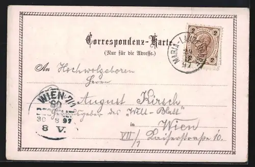 Lithographie Maria Lanzendorf, Wallfahrtskirche, Inneres der Kirche, Pieta