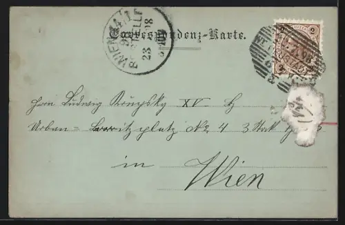 Mondschein-AK Wiener Neustadt, Blick über die Dächer der Stadt