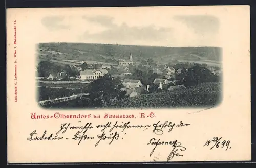 AK Unter-Olberndorf bei Schleinbach, Ortsansicht mit Talblick
