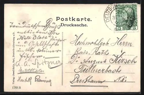 AK Deutsch-Altenburg a. D., Museum Carnuntinum mit Statue