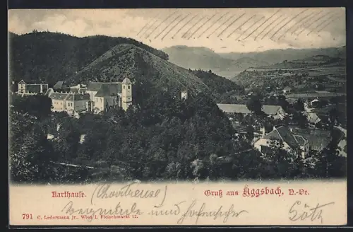 AK Aggsbach, Teilansicht mit Karthause
