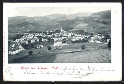 AK Aspang /N.-Ö., Totalansicht mit Blick ins Tal