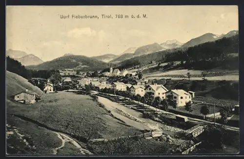 AK Fieberbrunn, Gesamtansicht des Dorfes