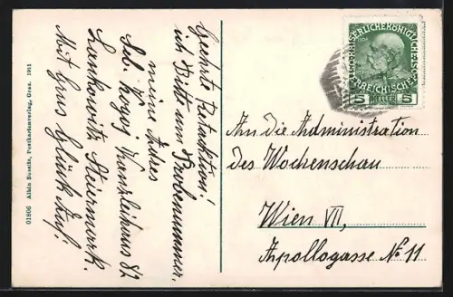 AK Lankowitz bei Köflach, Ortsansicht mit Kirche