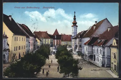 AK Radkersburg, Ortsansicht mit Hauptplatz