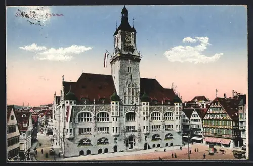 AK Stuttgart, Blick auf das Rathaus